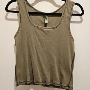 SKIMS Sage Green Ribbed Tank Top